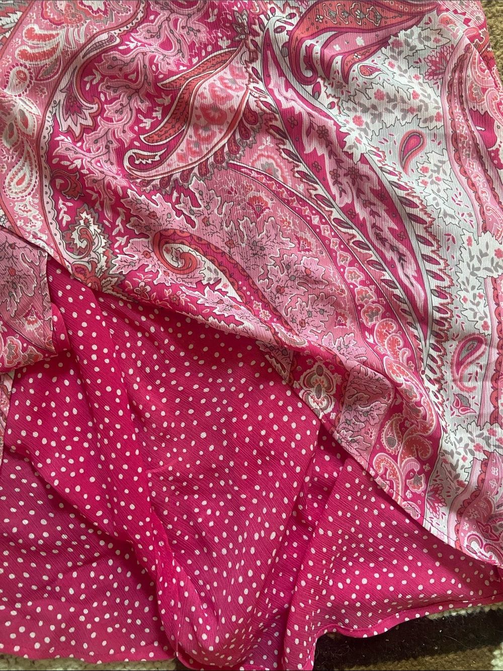 Y2k Vintage Pink Paisley Midi Skirt S-M - Picture 6 of 9